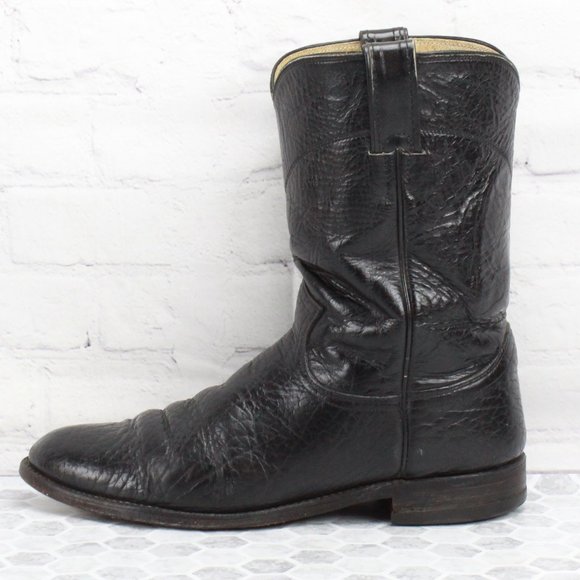 Justin Boots Other - Justin Vintage Black Pull on Cowboy Boots Sz 9 D